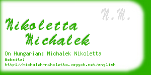 nikoletta michalek business card